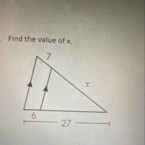 Find the value of x, with work shown if possible