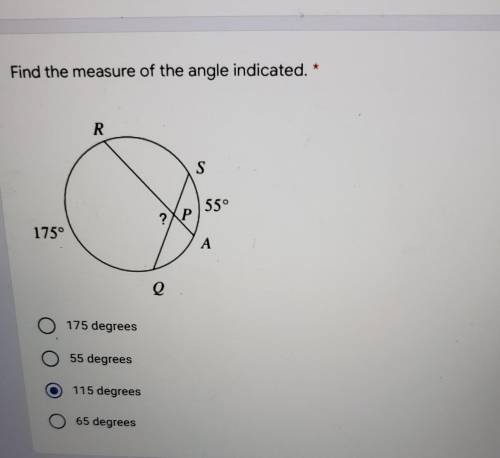Please help find the measure of the angle indicated