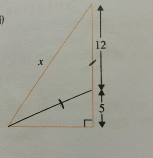 Calculate the value of x in each case