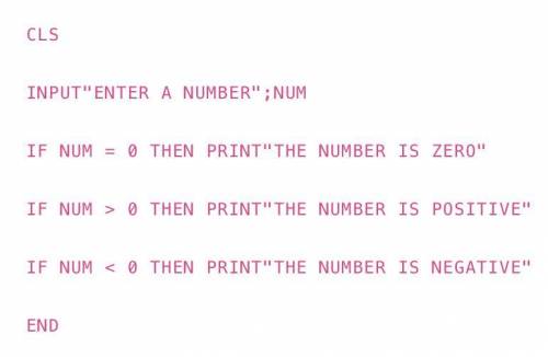 Write a program that accepts a number and displays whether the number is positive or negative