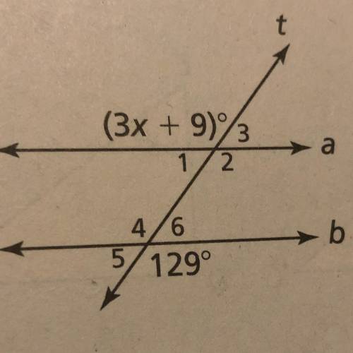 In the figure, a || b. What is the value of x?