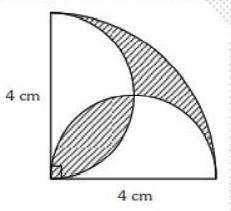Calculate the shaded area of this 1/4 circle. Please include working out, thank you.