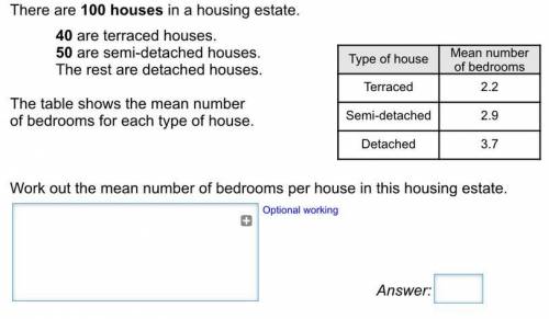 What is the mean number of bedrooms per house.
please answer as soon as possible