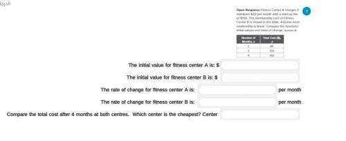 fitness center a charges it members $32 per month with a start-up fee of $100. the membership cost