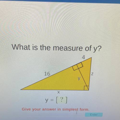 What is the measure of Y 16 4 z y x y=