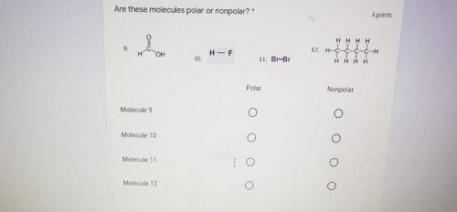 Are these molecules polar or nonpolar?