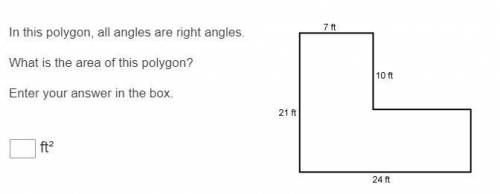 In this polygon all angles are right angles

What is the area of this polygon
Enter your answer in