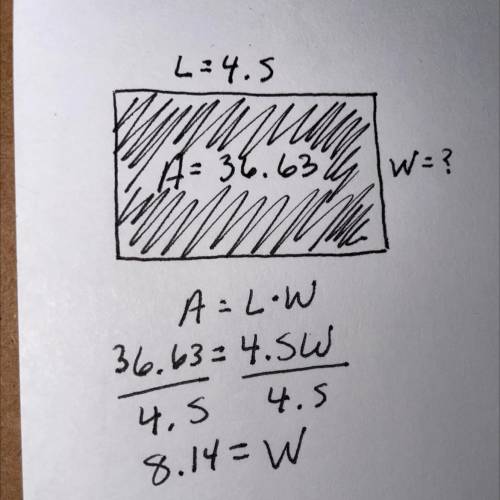 HELP! Problem- Tim has a rectangular garden with an area of 36.63 square meters. The length of the g