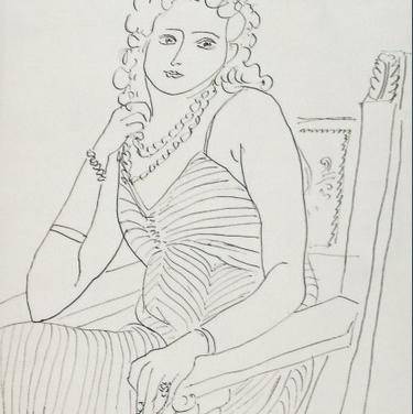 2 principlels of art used in the drawing Henri Matisse, Themes and Variations, Series P, Woman Seat