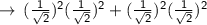 \\ \sf \rightarrow \: ( \frac{1}{  \cancel {\sqrt{2} }}  )^{ \cancel{2}} ( \frac{1}{  \cancel{ \sqrt{2} }}  )^{\cancel{2}} + ( \frac{1}{  \cancel {\sqrt{2} }}  )^{ \cancel{2}} ( \frac{1}{  \cancel{ \sqrt{2} }}  )^{\cancel{2}}