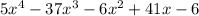 5x^4- 37x^3-6x^2+ 41x-6