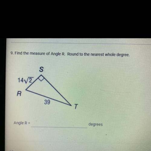 Find the measure of Angle R. Round to the nearest whole degree.