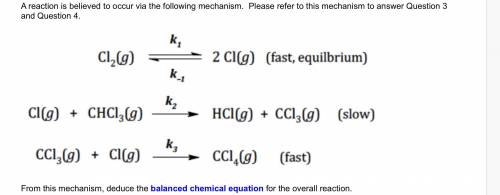 Balance the chemical equation for the reaction mechanism