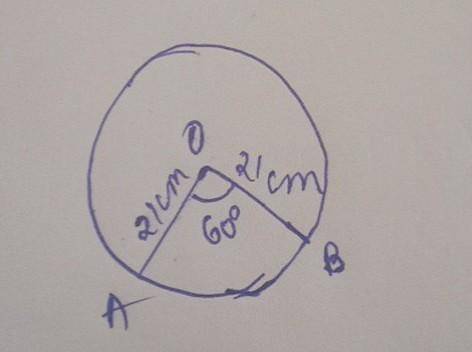 find the area and perimeter of sector OAB given that angle AOB is 60 degrees and the radius of a cir