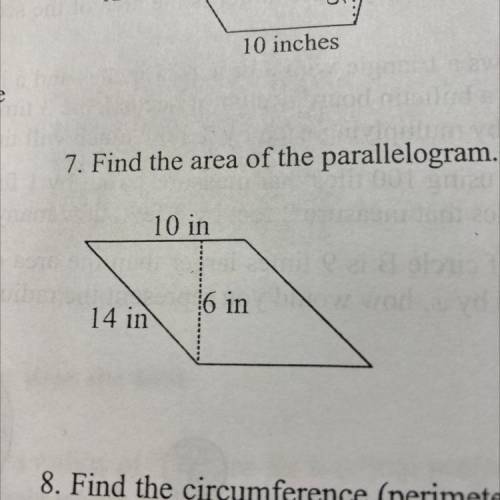 HELP URGENT!!!
Find the area of the parallelogram