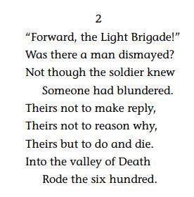 Which choice BEST summarizes the THEME of stanza #2 in The Charge of the Light Brigade?

A. 600