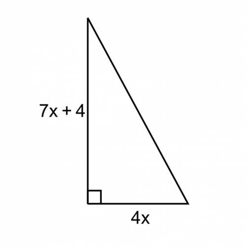 What is the length of the hypotenuse of the triangle when x=10?

The length of the hypotenuse is