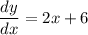 \dfrac{dy}{dx}=2x+6