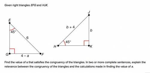 Given right triangles EFG and HJK.