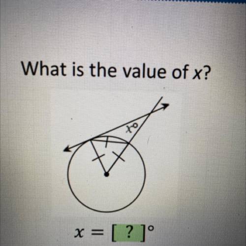 What is the value of x?
to
x = [?]°
o