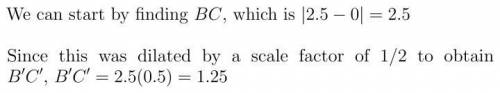 What is the length, in units, of side B’C?