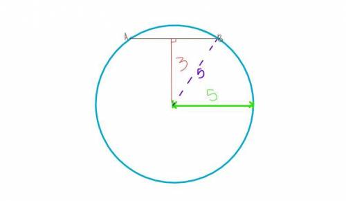 AB is a chord of a circle of radius 5cm the distance of AB from the centre is 3cm then AB is?