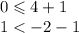 0  \leqslant  4 + 1 \\ 1 <  - 2 - 1