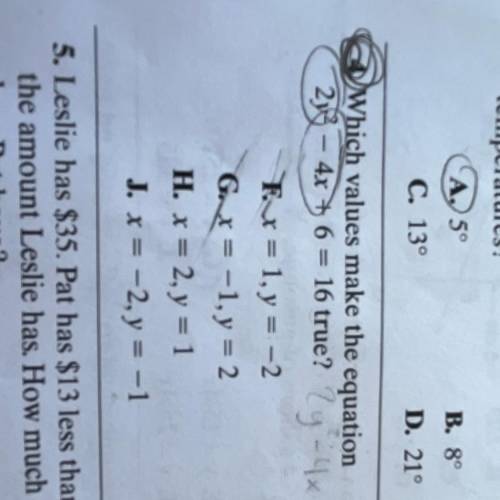 Look at pic, I need #4 and F and G could be an answer. I am giving 23 points and will mark brainlie
