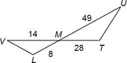 Image

Determine if the two triangles shown are similar. If so, write the similarity statement.
Qu