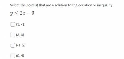 What are the points that are a solution to the equation or inequality?