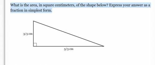 What is the area, in square centimeters, of the shape below? Express your answer as a fraction in s