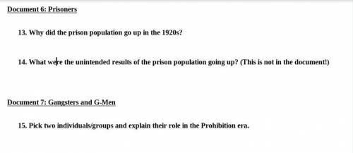 1. What were the unintended results of the prison population going up? (This is not in the document