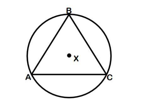 Equilateral triangle ABC is inscribed in circle X. What is the measure of arc CB?