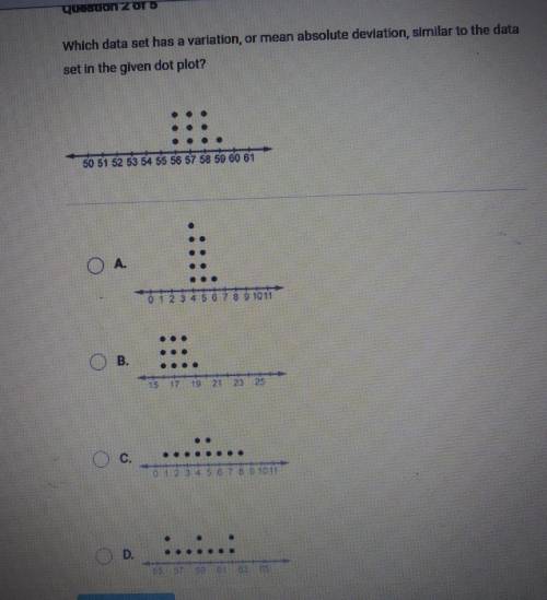 Which data set has a variation, or mean absolute deviation, similar to the data set in the given do