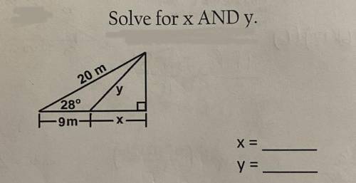 Solve for X and Y
Picture above